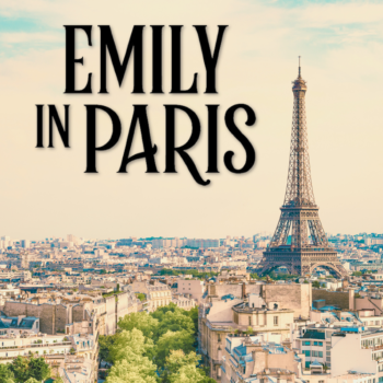 Eiffel Tower in Paris with Emily in Paris written